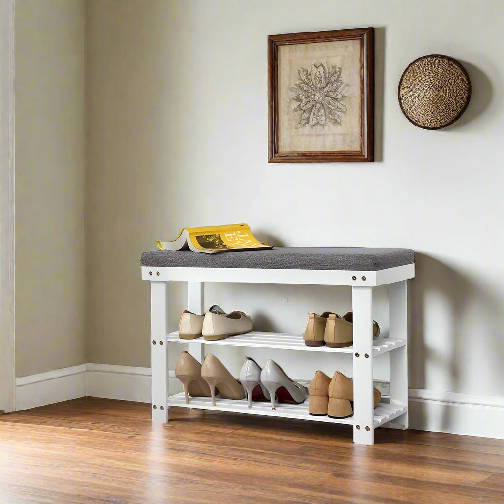 banc à chaussures bambou entrée