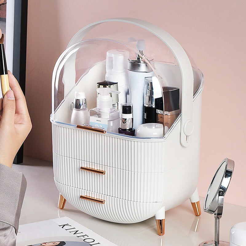 boite de rangement maquillage blanche