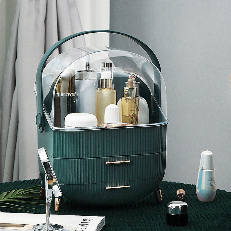 boite de rangement maquillage verte