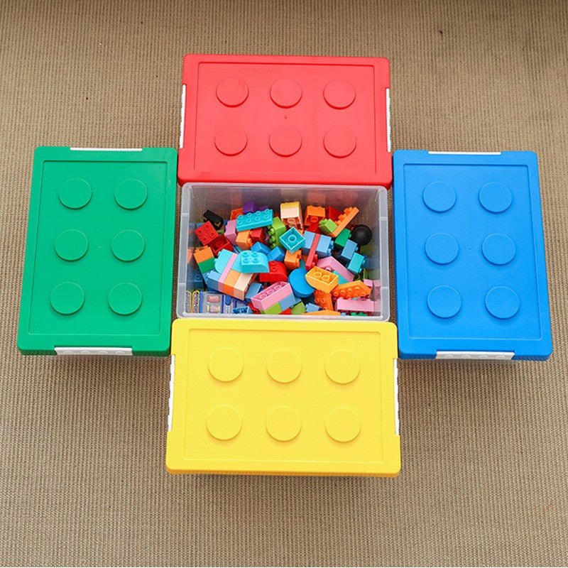 boite rangement plastique briques construction sol