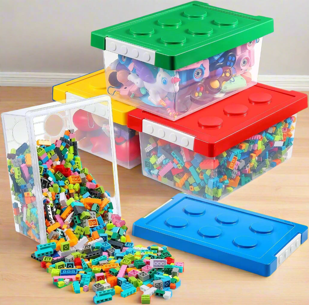 boite rangement plastique briques construction chambre enfant