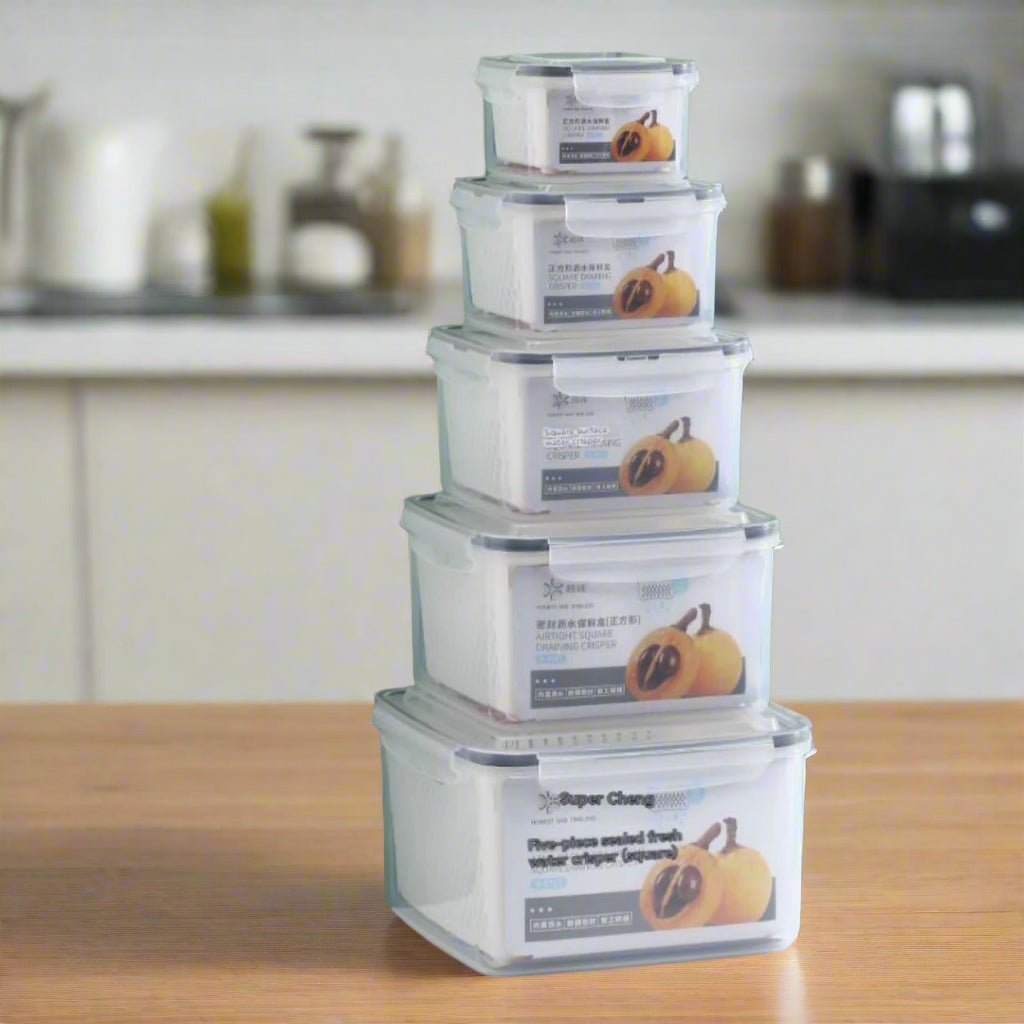 boites de rangement pour frigo carrées lot de 5