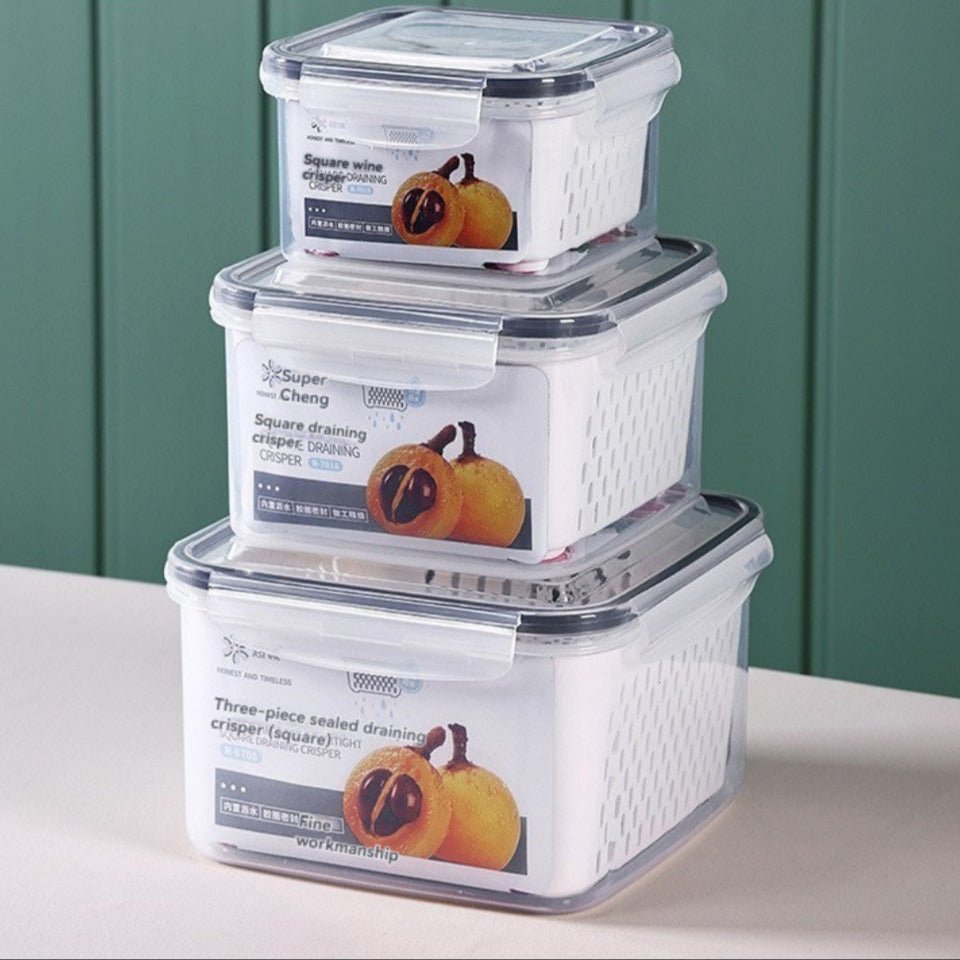 boites de rangement pour frigo carrées lot de 3