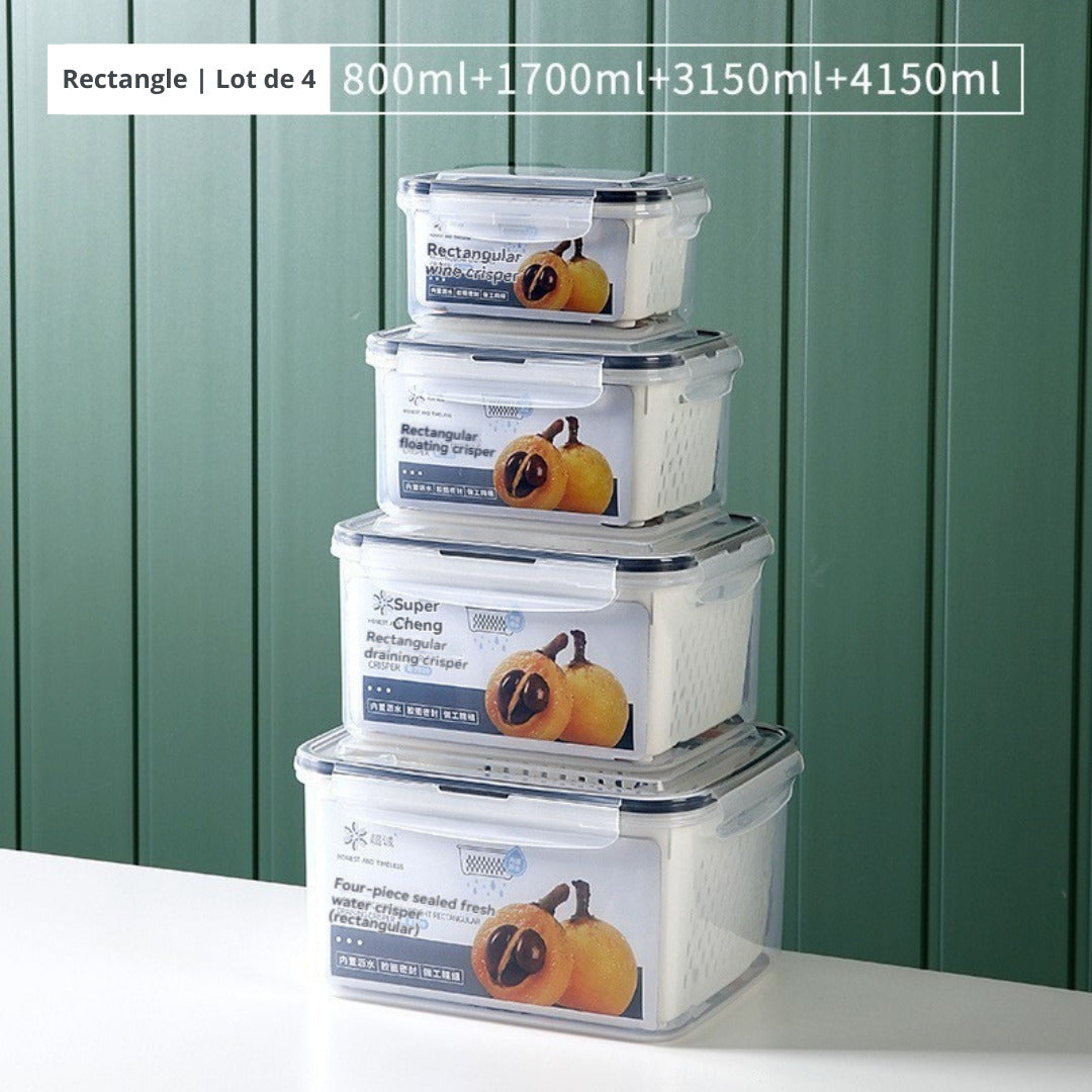 boites de rangement pour frigo rectangles lot de 4