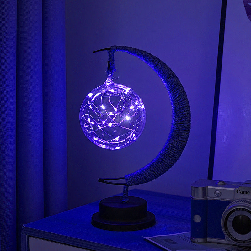 lampe de chevet quartier de lune bleue