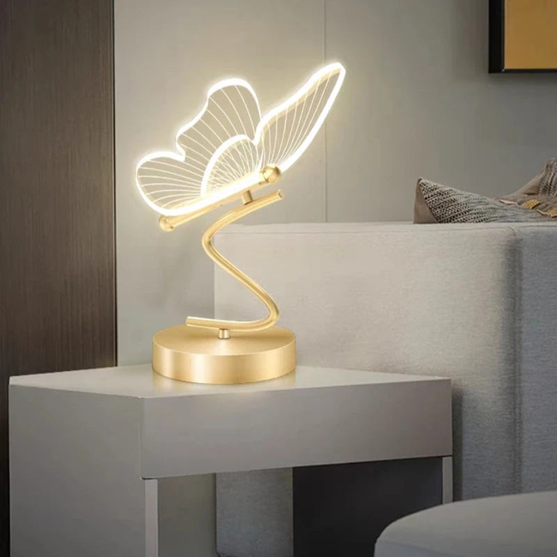 lampe de chevet papillon lumière naturelle
