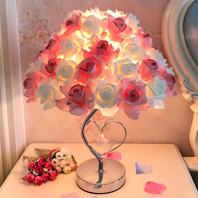 lampe de chevet rose et blanc