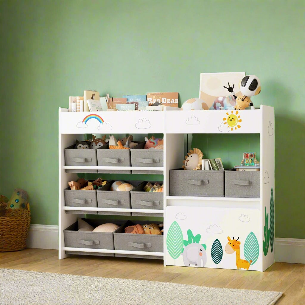 meuble rangement jouet chambre verte