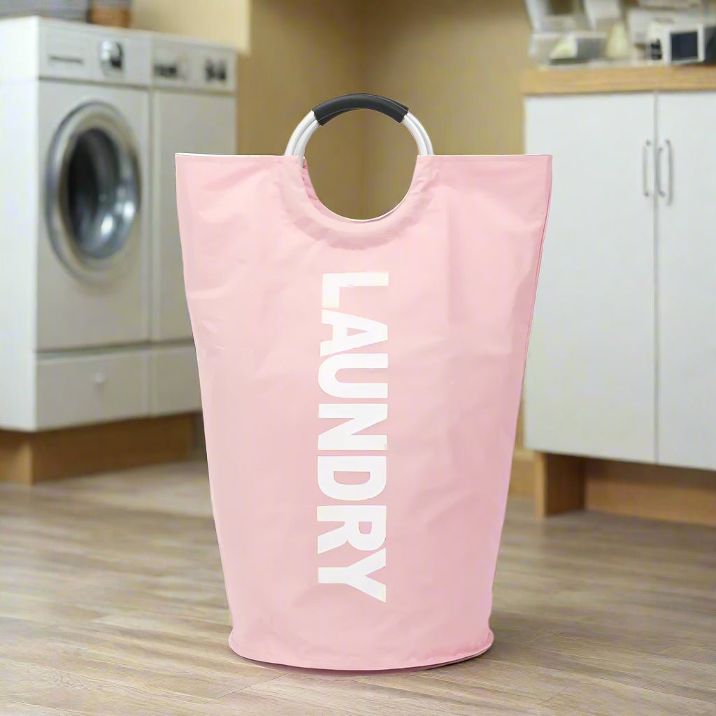 panier à linge pliable rose buanderie