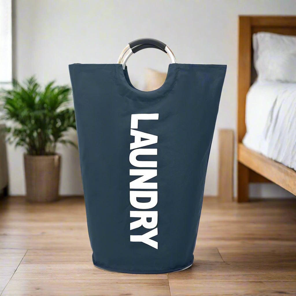 panier à linge pliable bleu chambre