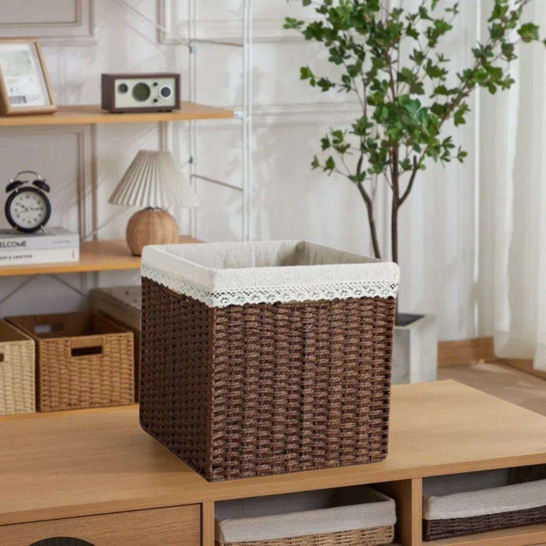 panier de rangement brun moyen