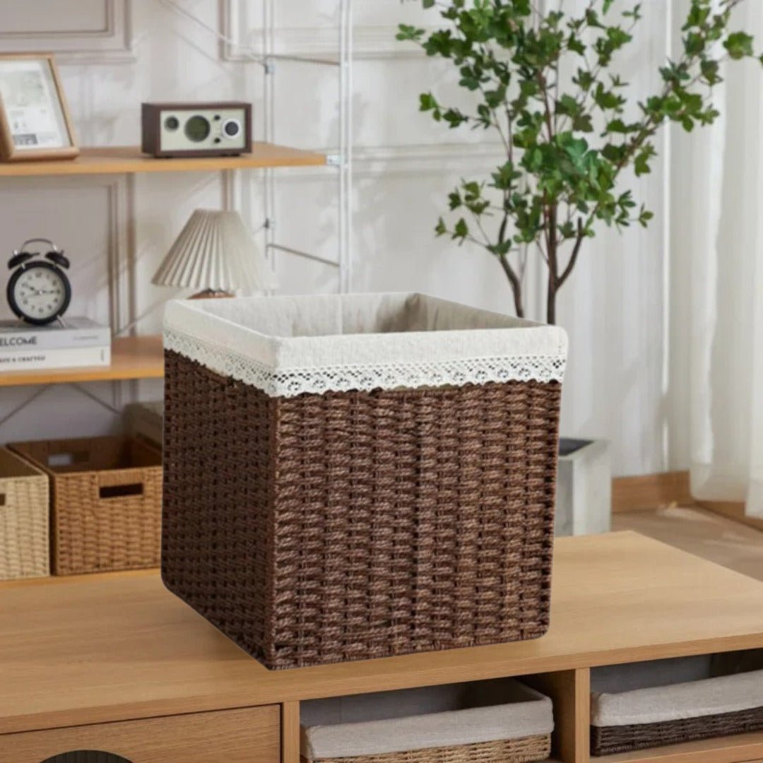 panier de rangement brun grand