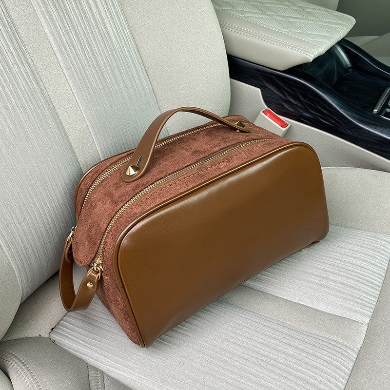 trousse de toilette cuir et suède