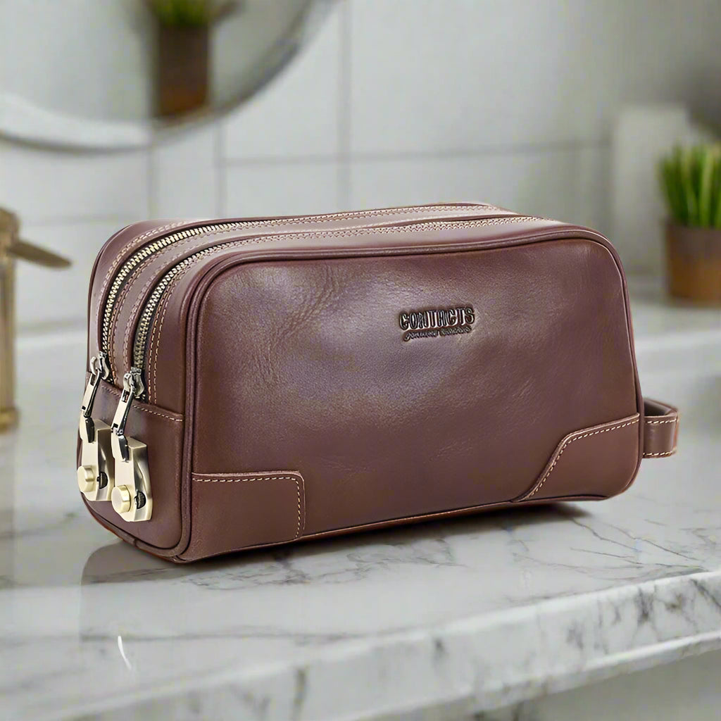 trousse de toilette homme cuir véitable