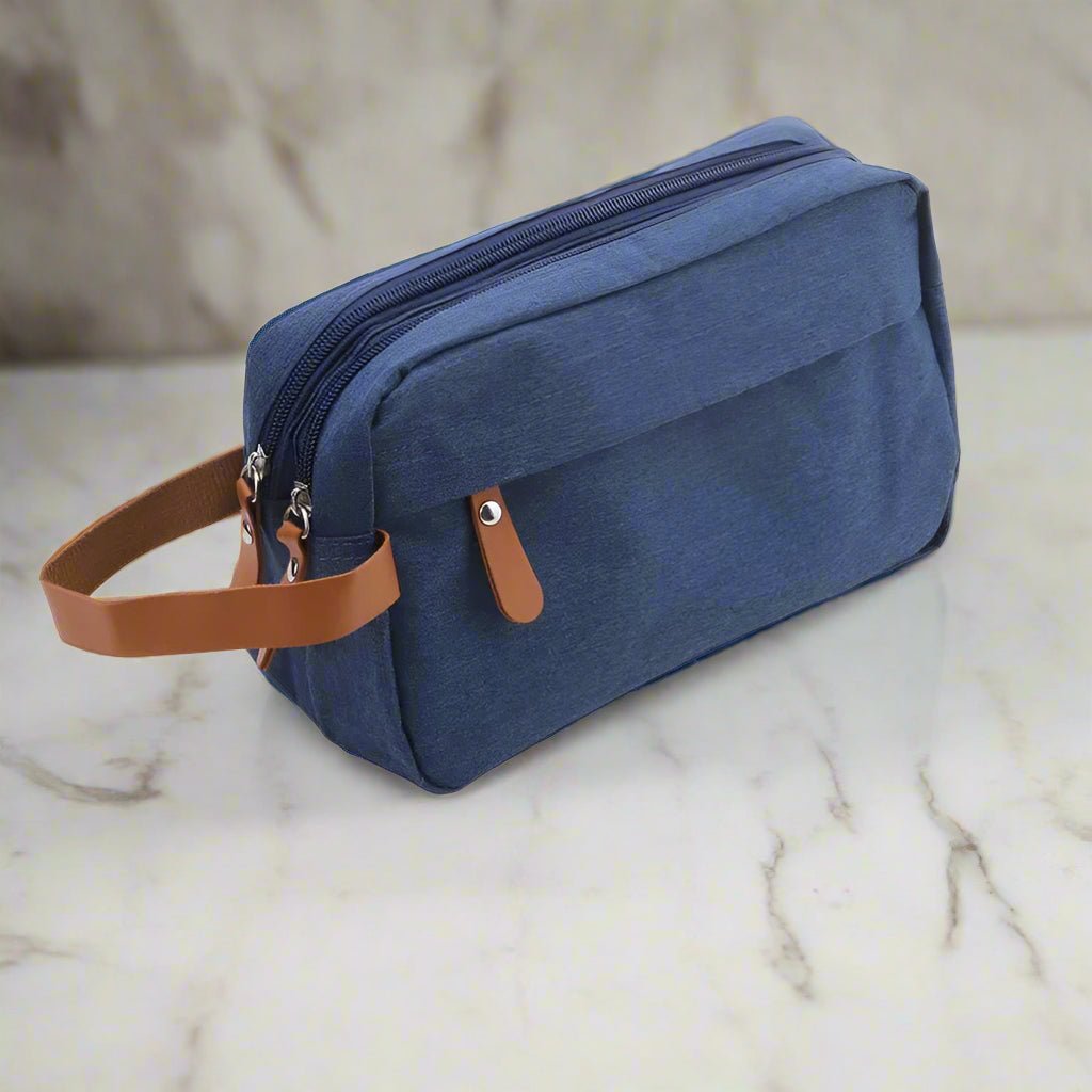 trousse de toilette bleu
