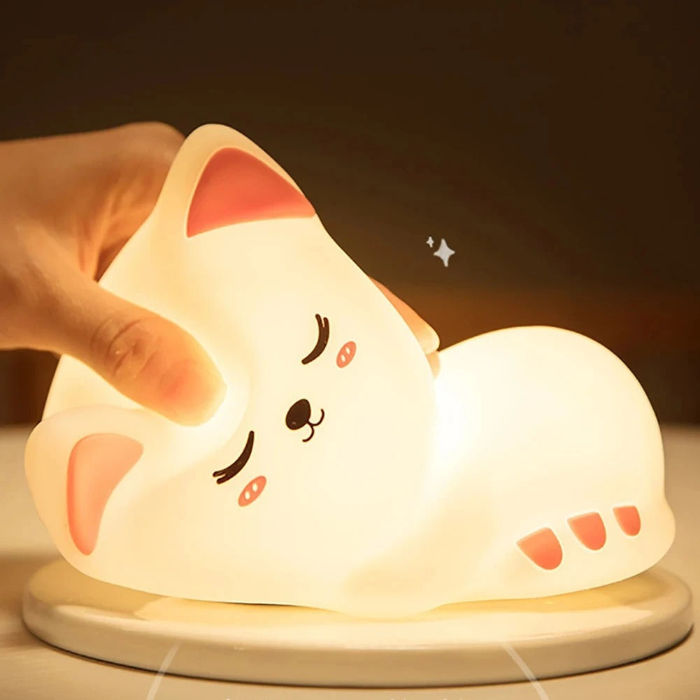 veilleuse bébé chat silicone