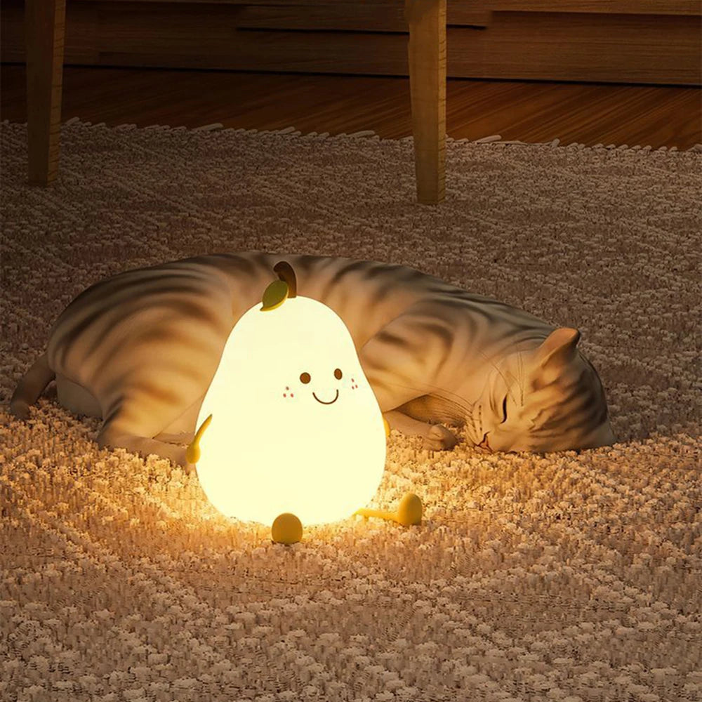veilleuse poire chat