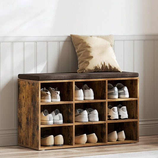 banc rangement chaussures entrée coussin