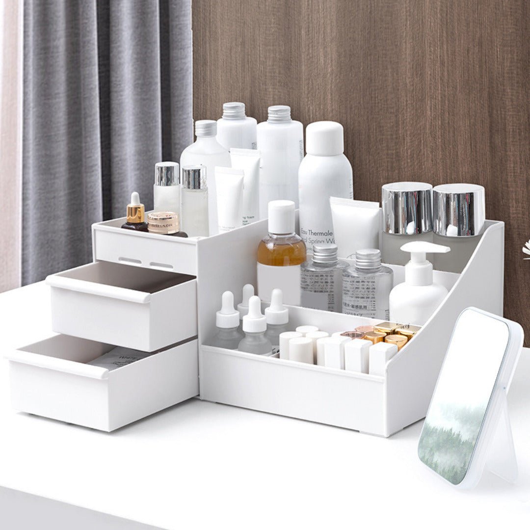 boite de rangement maquillage blanche commode