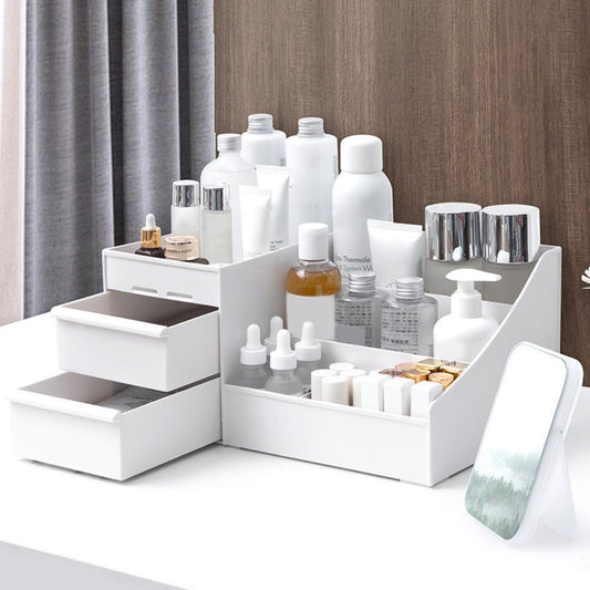 boite de rangement maquillage blanche commode