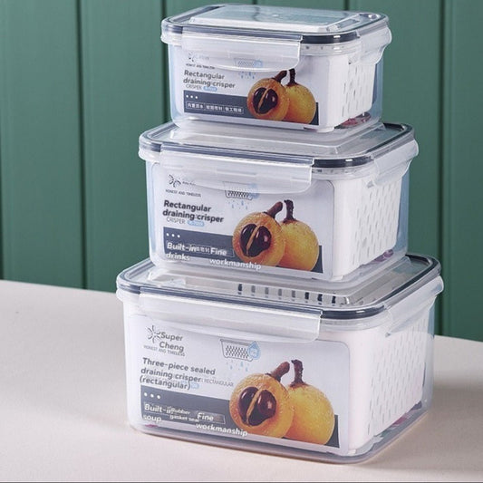 boites de rangement pour frigo rectangles lot de 3