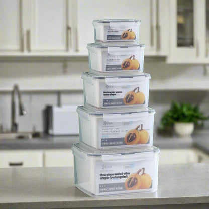 boites de rangement pour frigo rectangles lot de 5