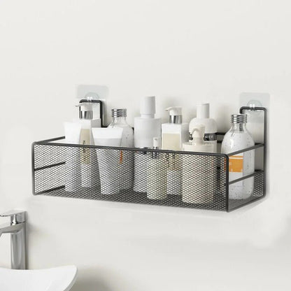 étagère murale de salle de bain noire
