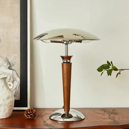 lampe de chevet bois et chrome
