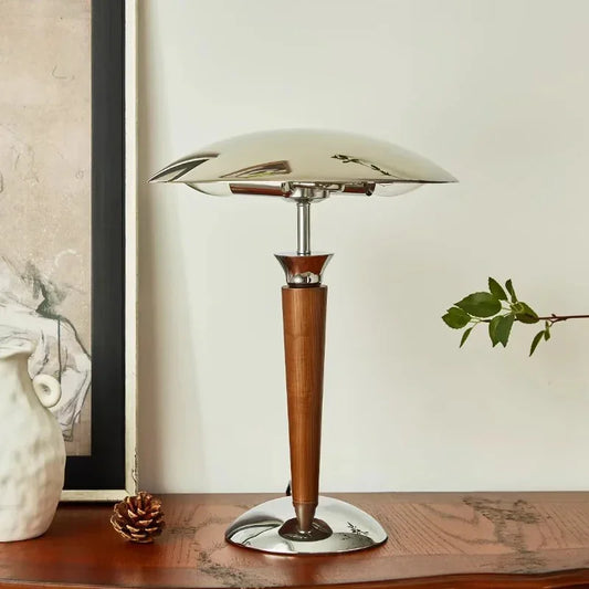 lampe de chevet bois et chrome