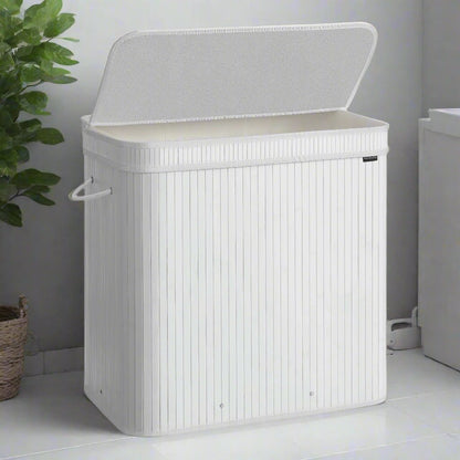 panier à linge blanc salle de bain