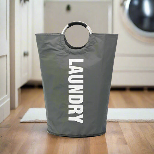 panier à linge pliable gris salle de bain