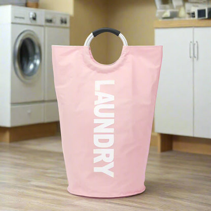 panier à linge pliable rose buanderie