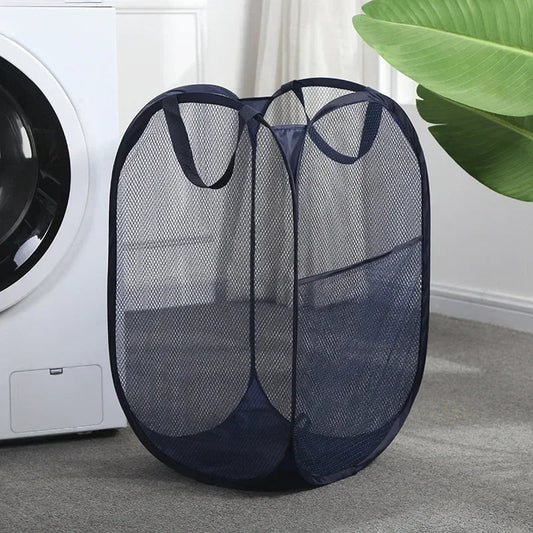 panier à linge pliable bleu buanderie