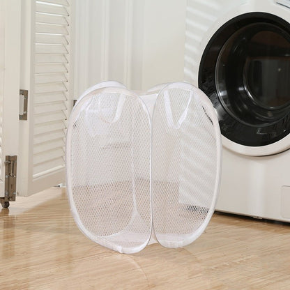 panier à linge pliable blanc buanderie