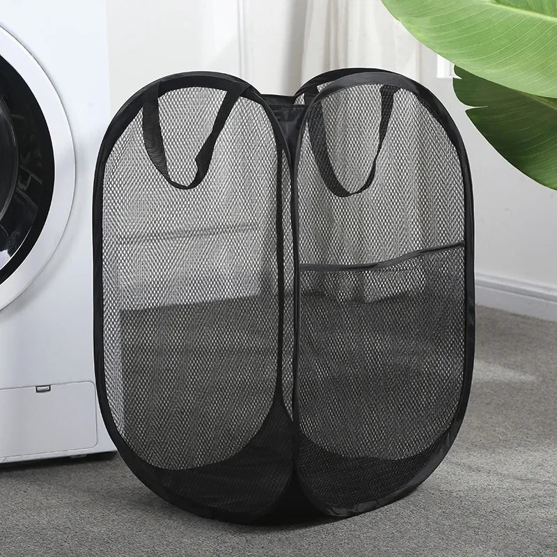 panier à linge pliable noir buanderie