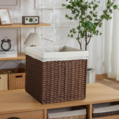 panier de rangement brun grand