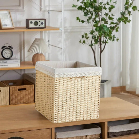 panier de rangement beige moyen
