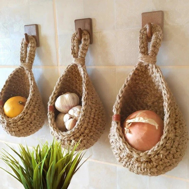 paniers de rangement tissés légumes cuisine