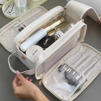 trousse de toilette femme cuir pu blanche