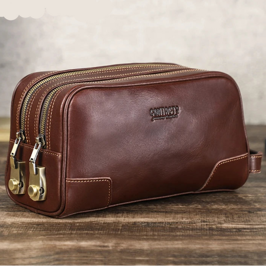 trousse de toilette homme café